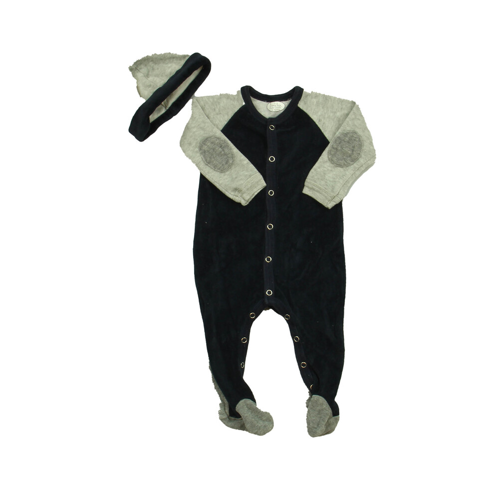 Frenchie Boys Black | Grey Long Sleeve Outfit size: 6 Months